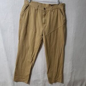 Orvis Pants‎ Mens 40 Khaki Cotton Double Pleat Outdoor Casual Workwear Hiking